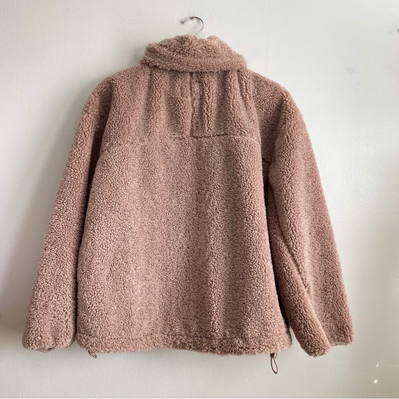 Abercrombie Fitch Soft A&F Collection Tan Teddy Jacket Sherpa Coat Oversized M - Picture 4 of 9